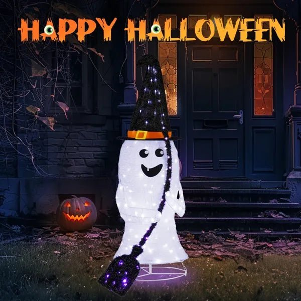4ft Ghost Lighted Outdoor Halloween Decorations