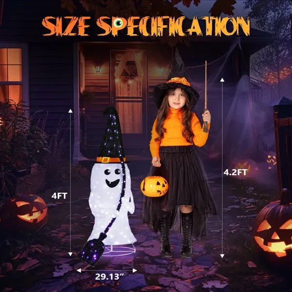 4ft Ghost Lighted Outdoor Halloween Decorations