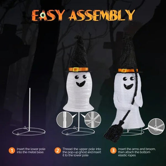 4ft Ghost Lighted Outdoor Halloween Decorations