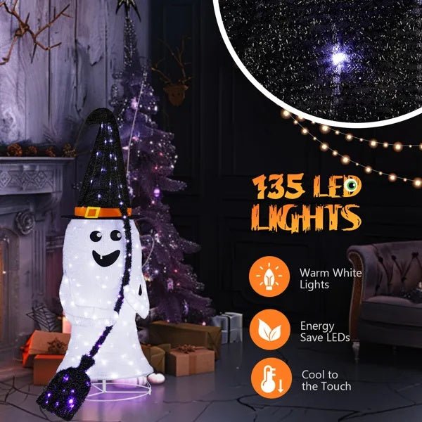 4ft Ghost Lighted Outdoor Halloween Decorations