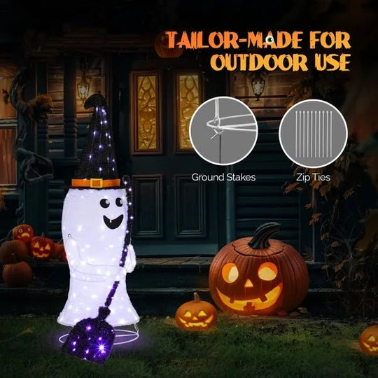 4ft Ghost Lighted Outdoor Halloween Decorations