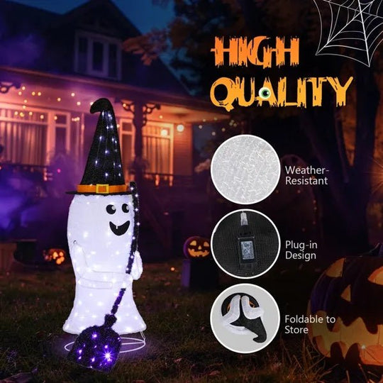 4ft Ghost Lighted Outdoor Halloween Decorations