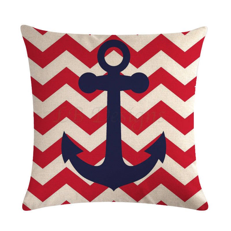 Anchor linen pillowcase