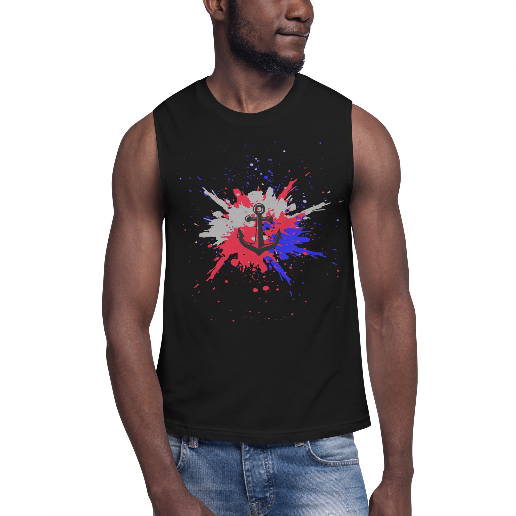 Anchor Splatter Muscle Shirt