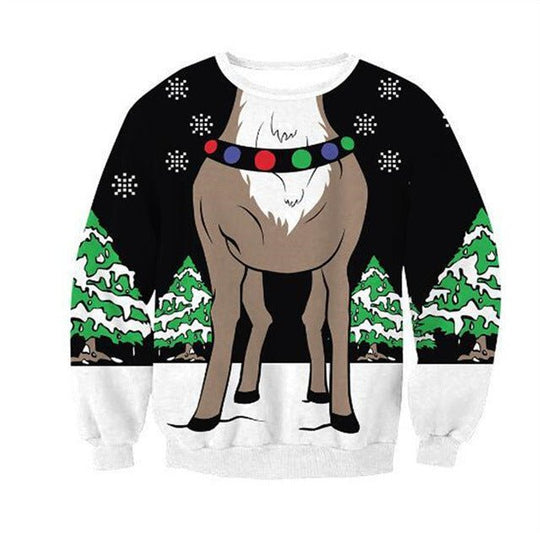 Cartoon Digital Printing Pullover Round Neck Sweater