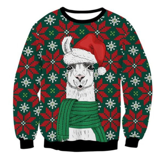 Cartoon Digital Printing Pullover Round Neck Sweater