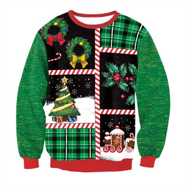 Cartoon Digital Printing Pullover Round Neck Sweater