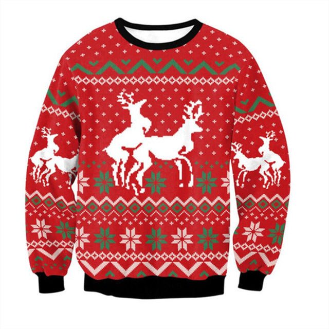 Cartoon Digital Printing Pullover Round Neck Sweater