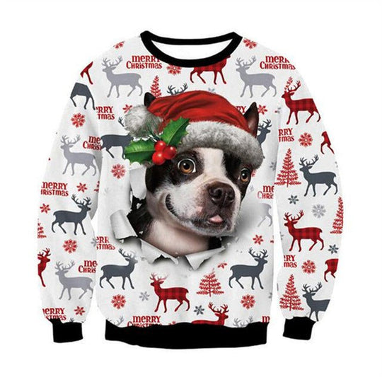 Cartoon Digital Printing Pullover Round Neck Sweater
