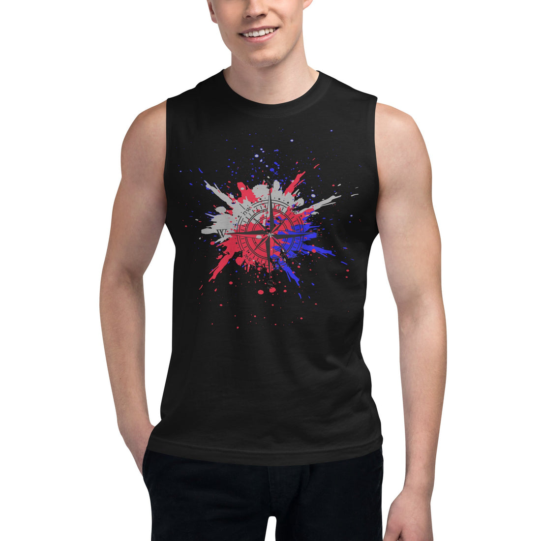 Compass Splatter Muscle Shirt