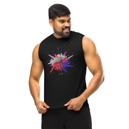 Compass Splatter Muscle Shirt