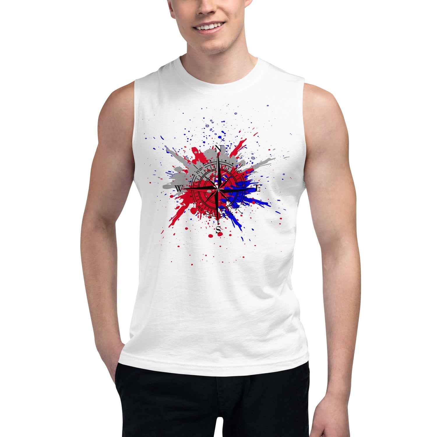 Compass Splatter Muscle Shirt