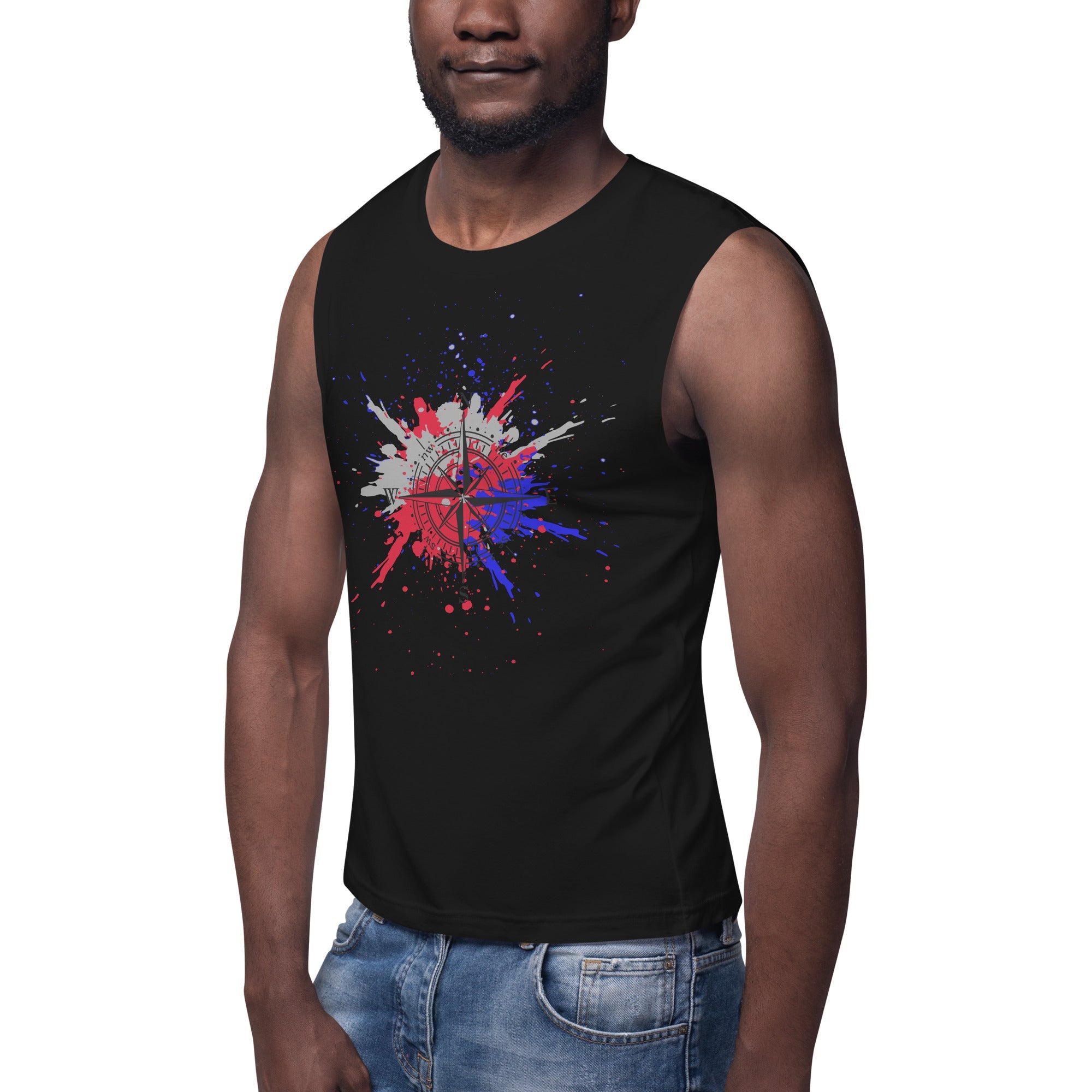 Compass Splatter Muscle Shirt