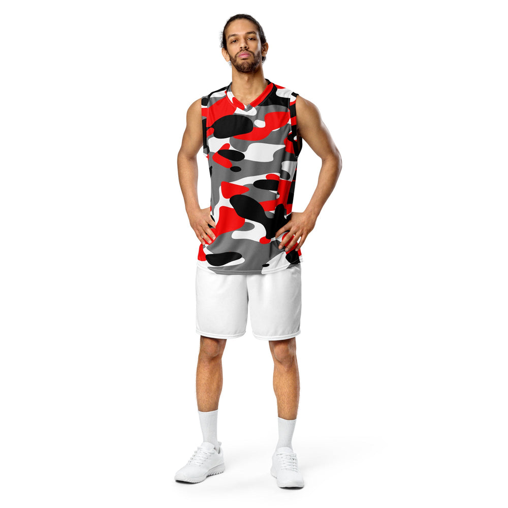 Fiery Red Camo Basketball Jersey