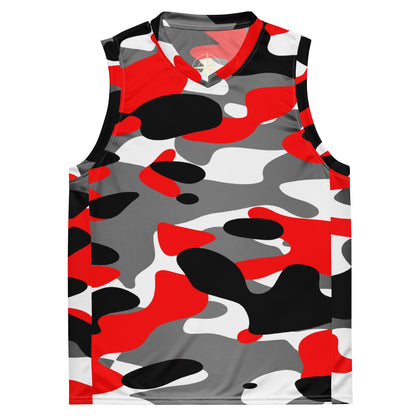 Fiery Red Camo Basketball Jersey