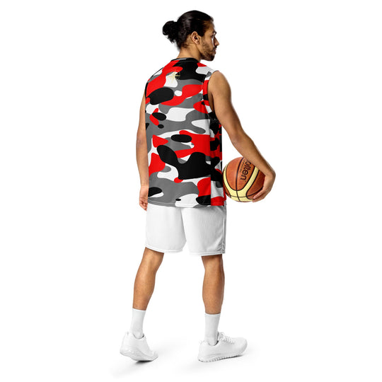 Fiery Red Camo Basketball Jersey