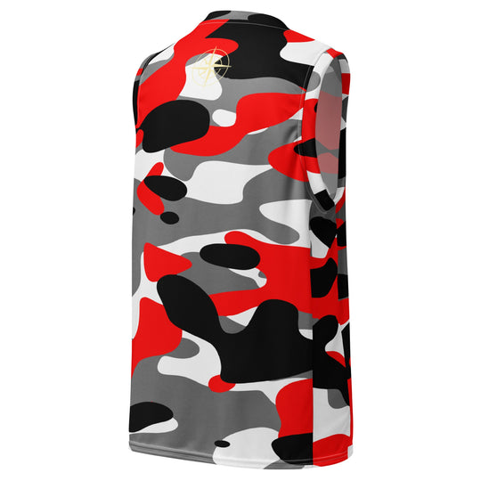 Fiery Red Camo Basketball Jersey