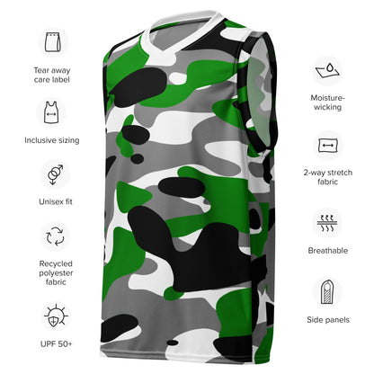 Forest Green Camo basketball jersey