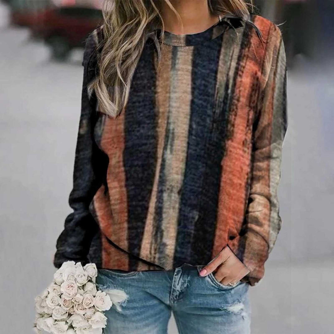 Frauen Casual Print Sweatshirts Thermische Crewneck Langarm T-Shirts Lose croc top fille poleras de mujer indie ästhetischen