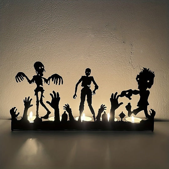 Halloween Candlestick Pumpkin Candle Holder Halloween Decorations Iron Hollowed-out Halloween Candlestick Pumpkin Candlestick Prop Site Layout Decorations
