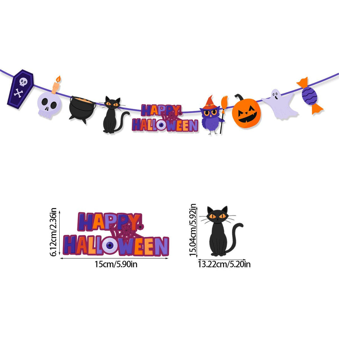 Halloween Party Pumpkin Triangle Banner Hanging Flag Party Scene Layout Decoration