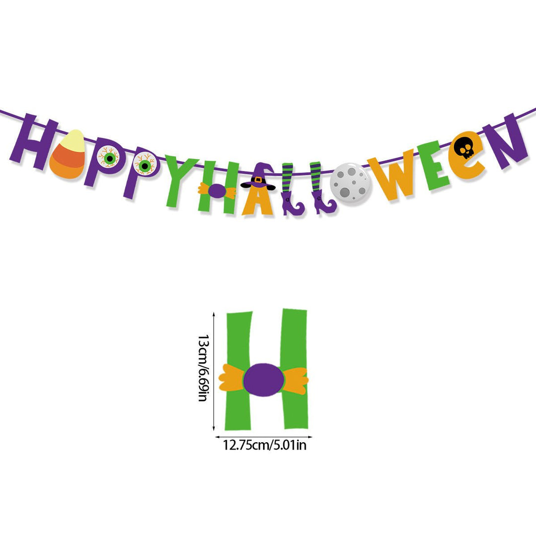 Halloween Party Pumpkin Triangle Banner Hanging Flag Party Scene Layout Decoration