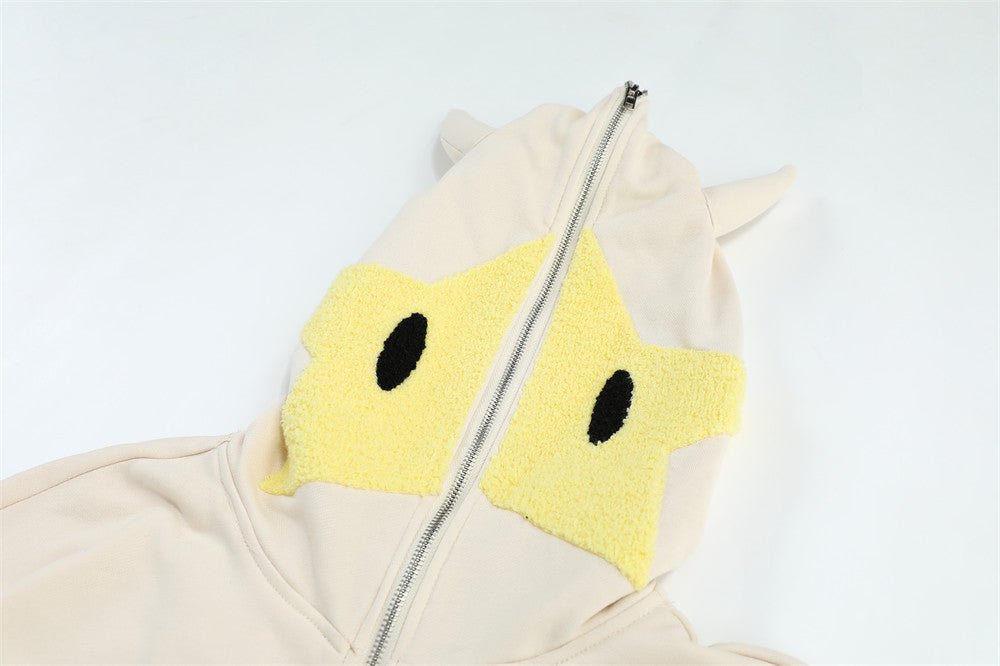 Masked Zipper Hooded Sweater For Men