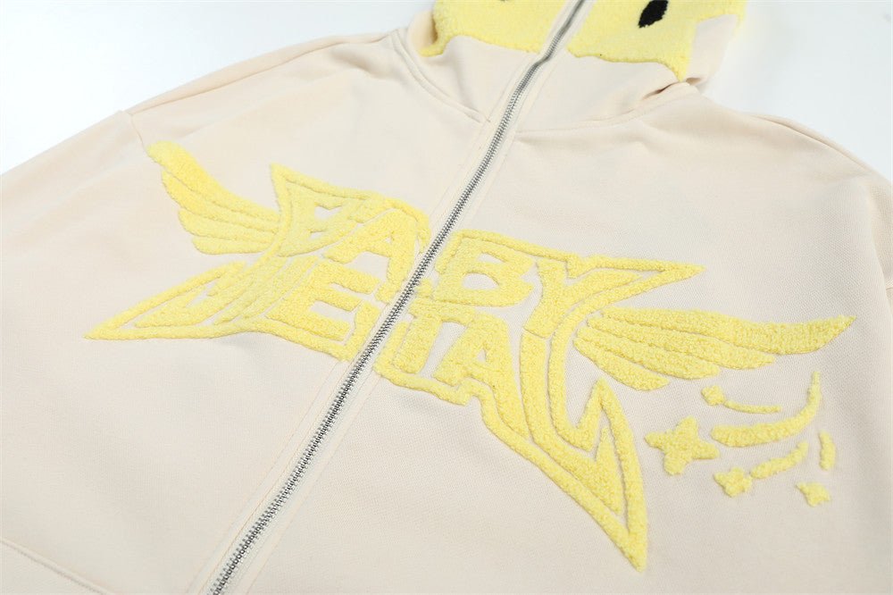 Masked Zipper Hooded Sweater For Men