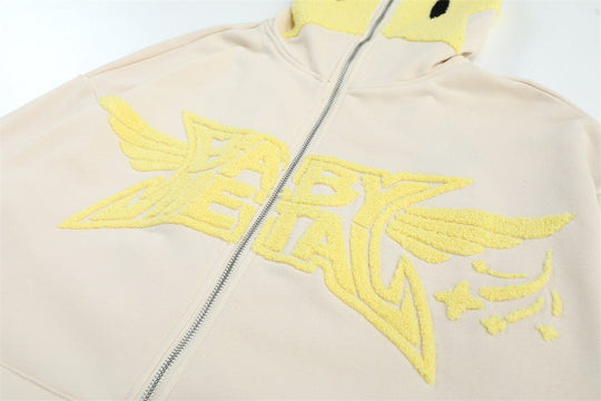 Masked Zipper Hooded Sweater For Men