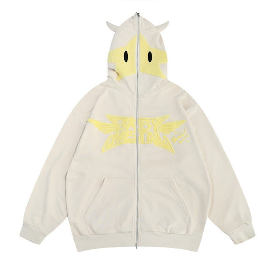Masked Zipper Hooded Sweater For Men