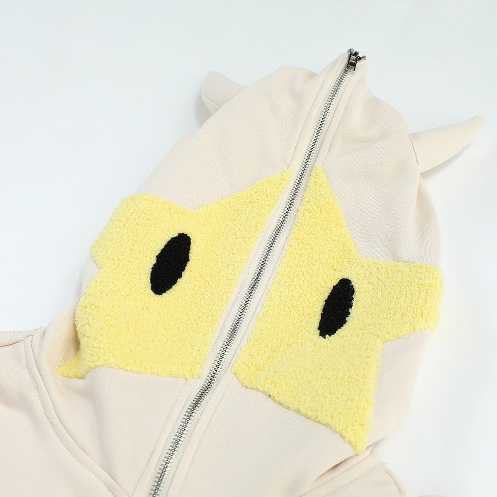 Masked Zipper Hooded Sweater For Men