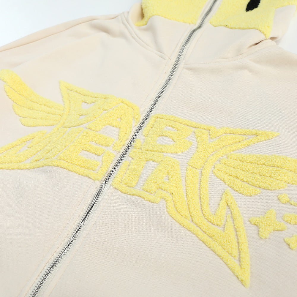 Masked Zipper Hooded Sweater For Men