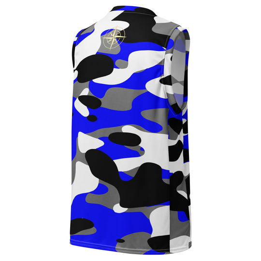 River Blue Camo basketball jersey