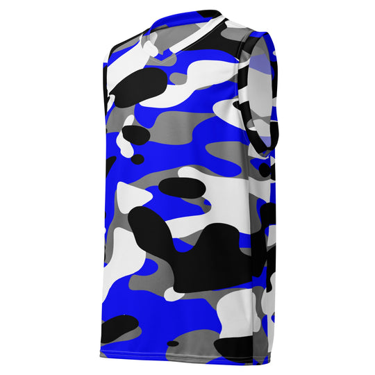 River Blue Camo basketball jersey