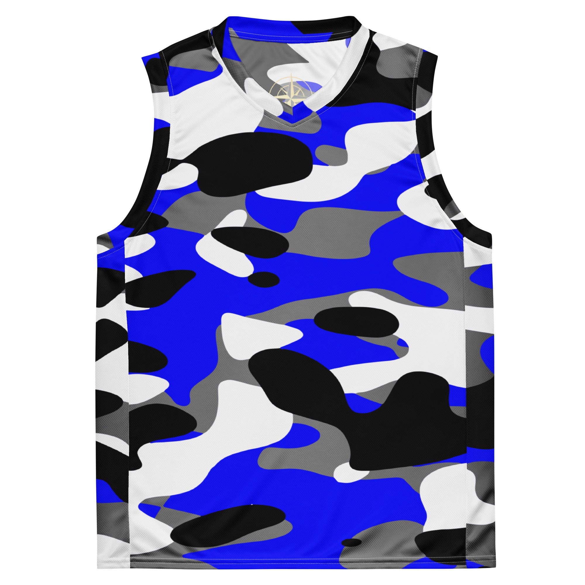 River Blue Camo basketball jersey