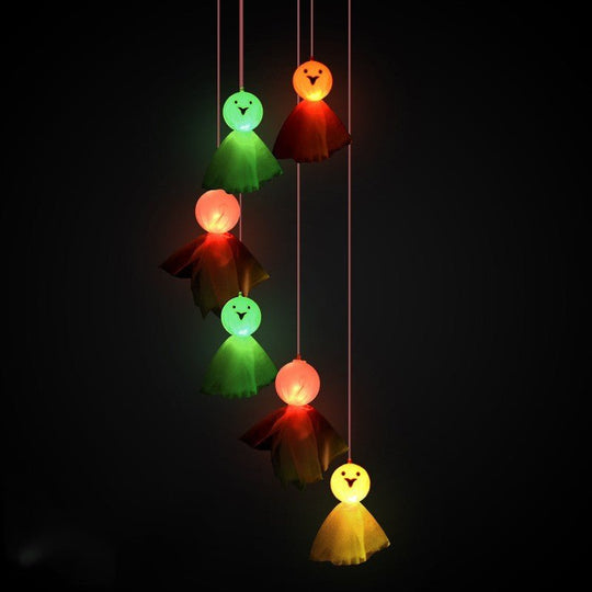 Solar Wind Chimes Halloween Horror Pumpkin Skull Elf Courtyard Atmosphere Decorative Lights