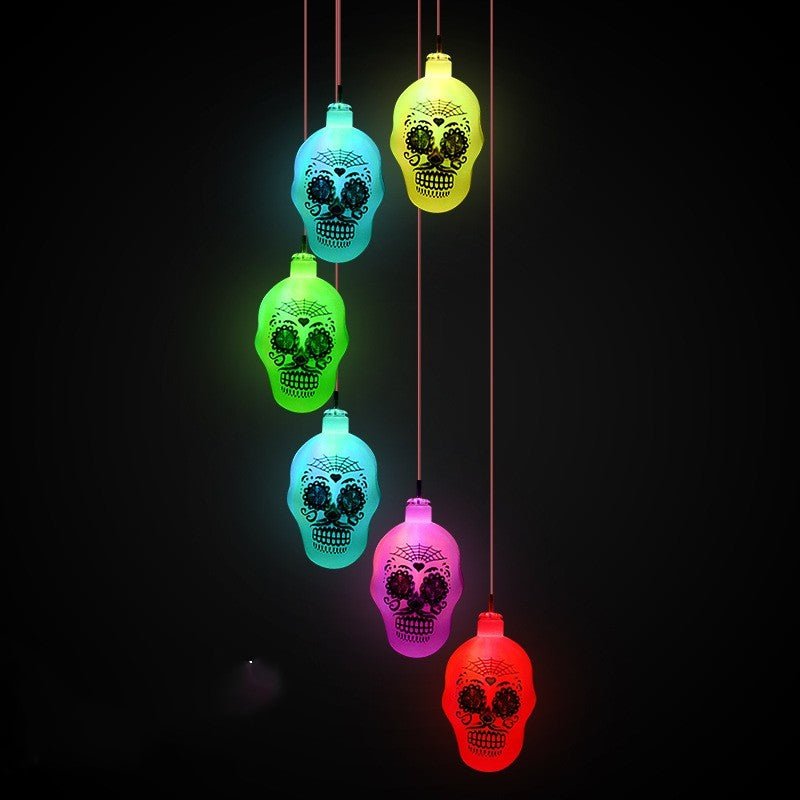Solar Wind Chimes Halloween Horror Pumpkin Skull Elf Courtyard Atmosphere Decorative Lights