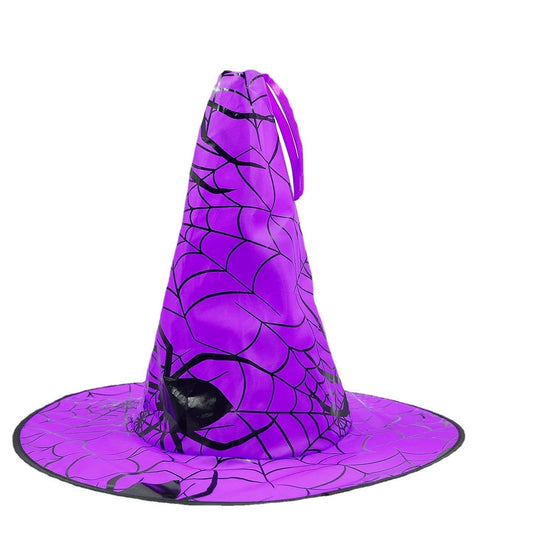 Spider Bronzing Witch Hat Halloween Decorative Glowing LED Witch Hat