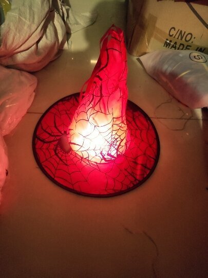 Spider Bronzing Witch Hat Halloween Decorative Glowing LED Witch Hat