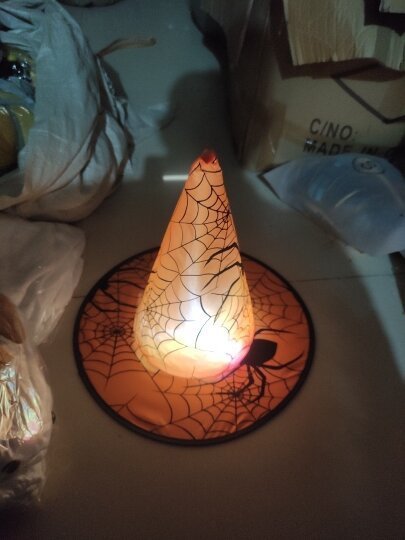 Spider Bronzing Witch Hat Halloween Decorative Glowing LED Witch Hat