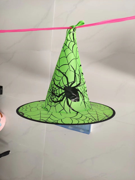 Spider Bronzing Witch Hat Halloween Decorative Glowing LED Witch Hat