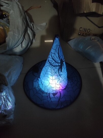Spider Bronzing Witch Hat Halloween Decorative Glowing LED Witch Hat