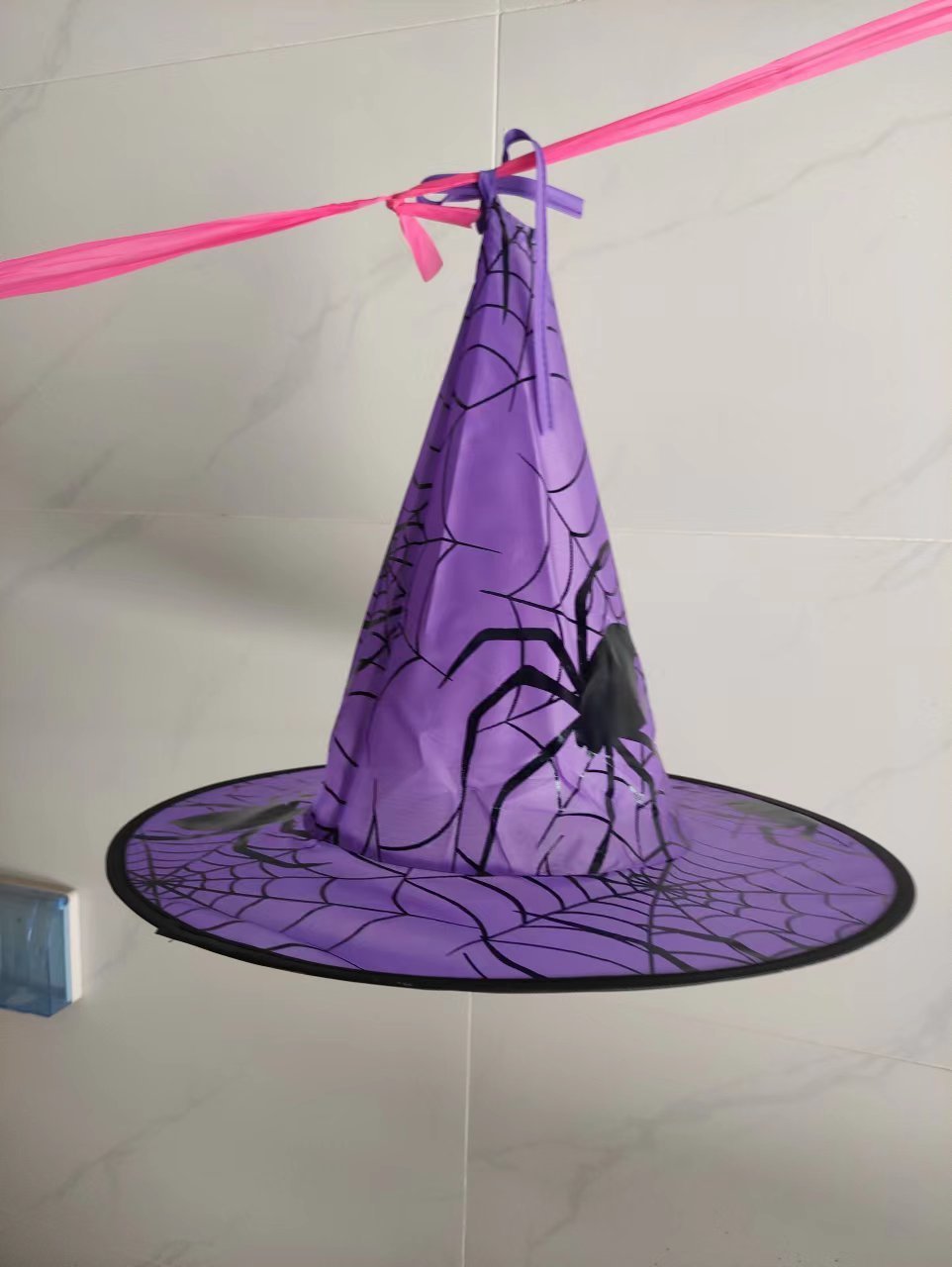 Spider Bronzing Witch Hat Halloween Decorative Glowing LED Witch Hat