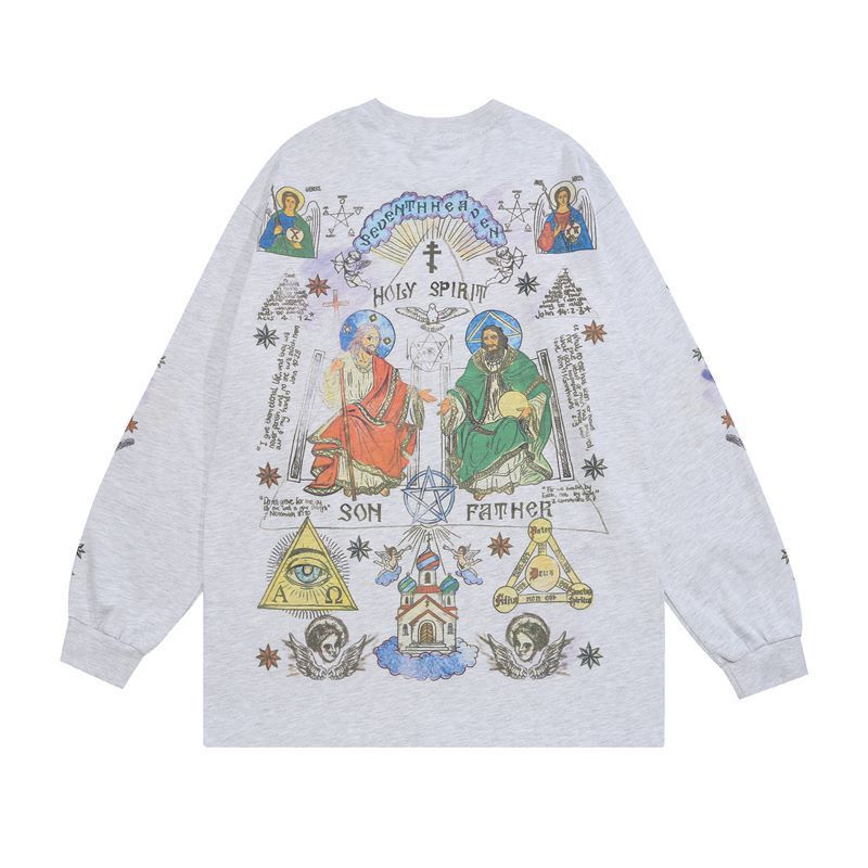 Washed-out Vintage Retro Style Personality Sweater Autumn Winter Couple High Street Coat Men