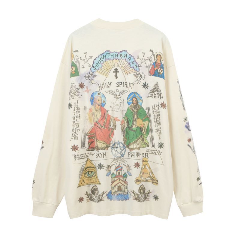 Washed-out Vintage Retro Style Personality Sweater Autumn Winter Couple High Street Coat Men