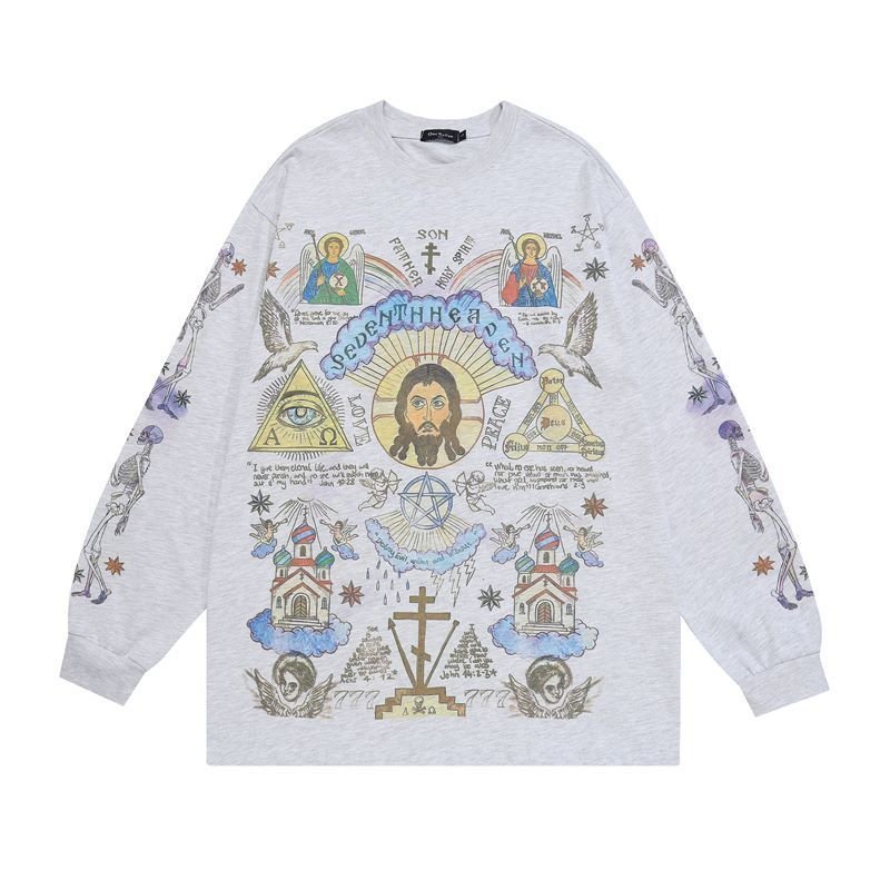 Washed-out Vintage Retro Style Personality Sweater Autumn Winter Couple High Street Coat Men