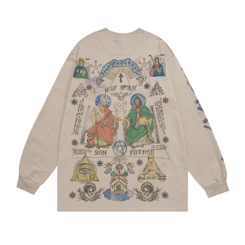 Washed-out Vintage Retro Style Personality Sweater Autumn Winter Couple High Street Coat Men