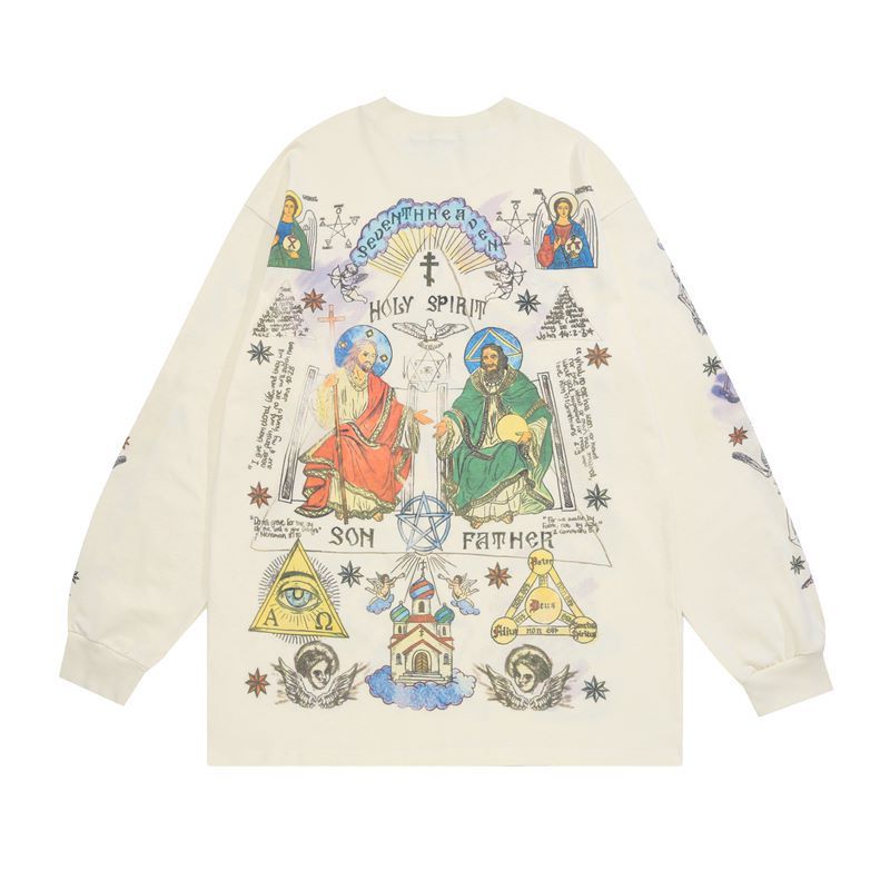 Washed-out Vintage Retro Style Personality Sweater Autumn Winter Couple High Street Coat Men