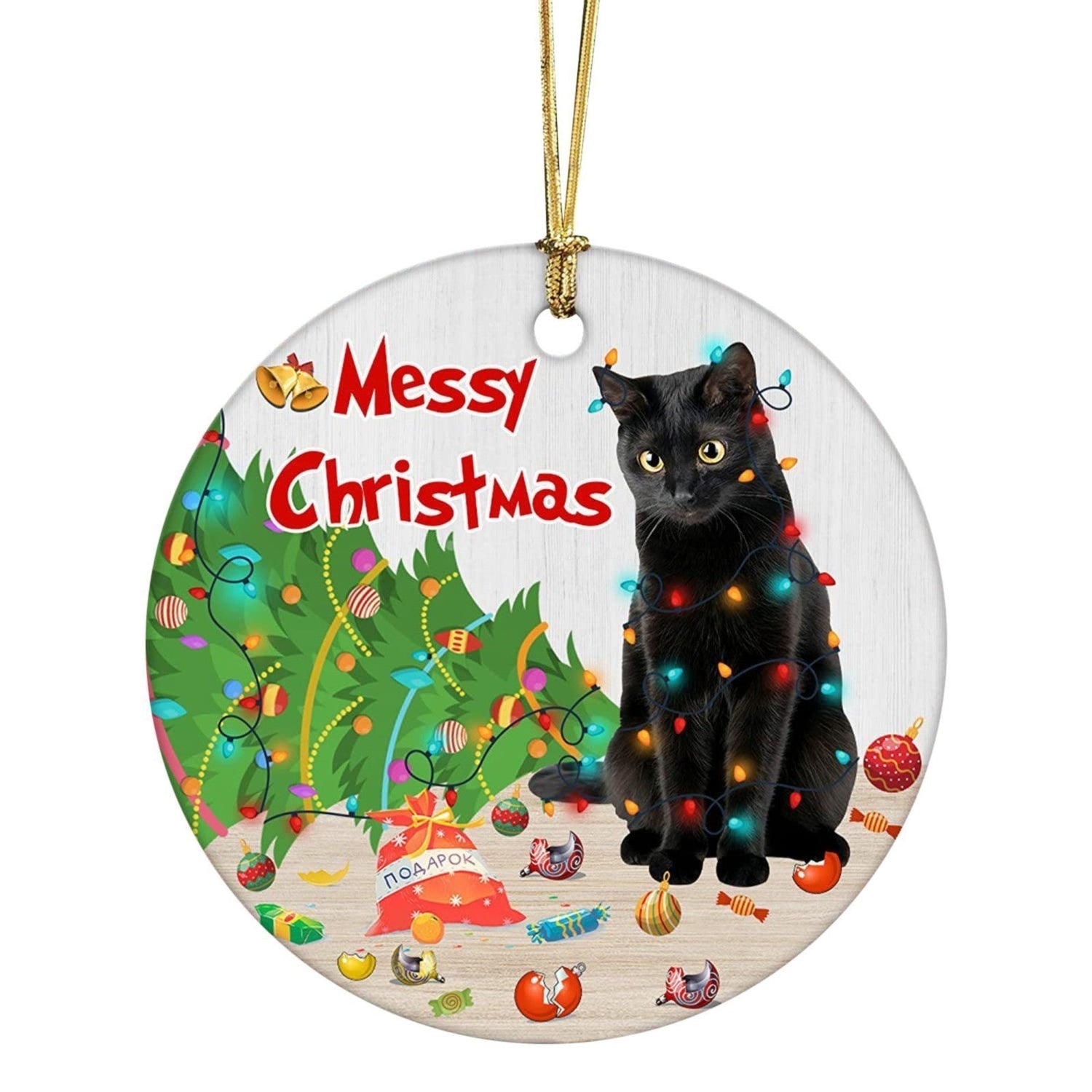 Black Cat Christmas Ornaments