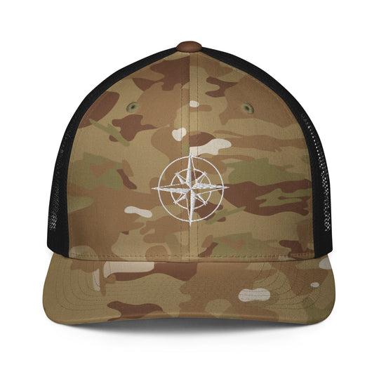 Compass Camo Closed-back trucker cap - Forbearance Apparel